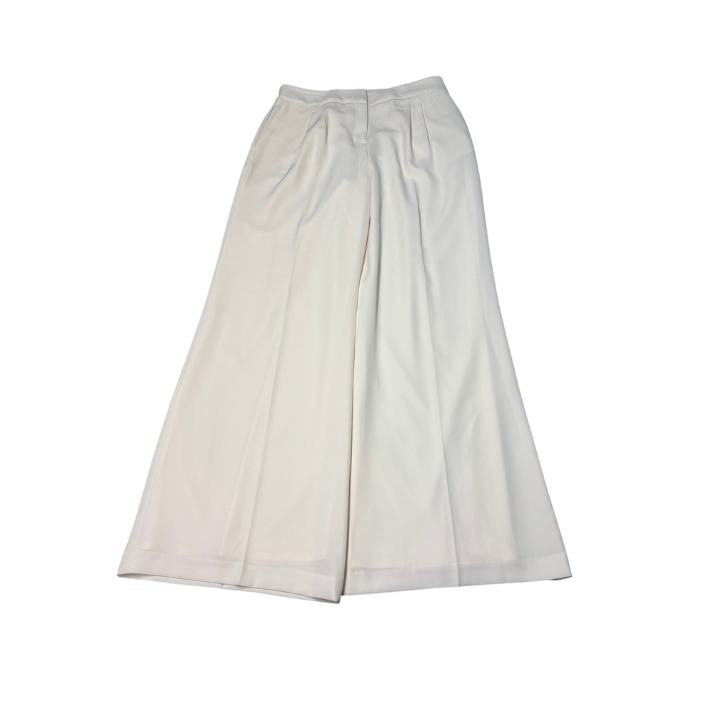 NWT Donna Karan New York Ivy White Wide Leg Trousers Womens 10 32X32 High Waist